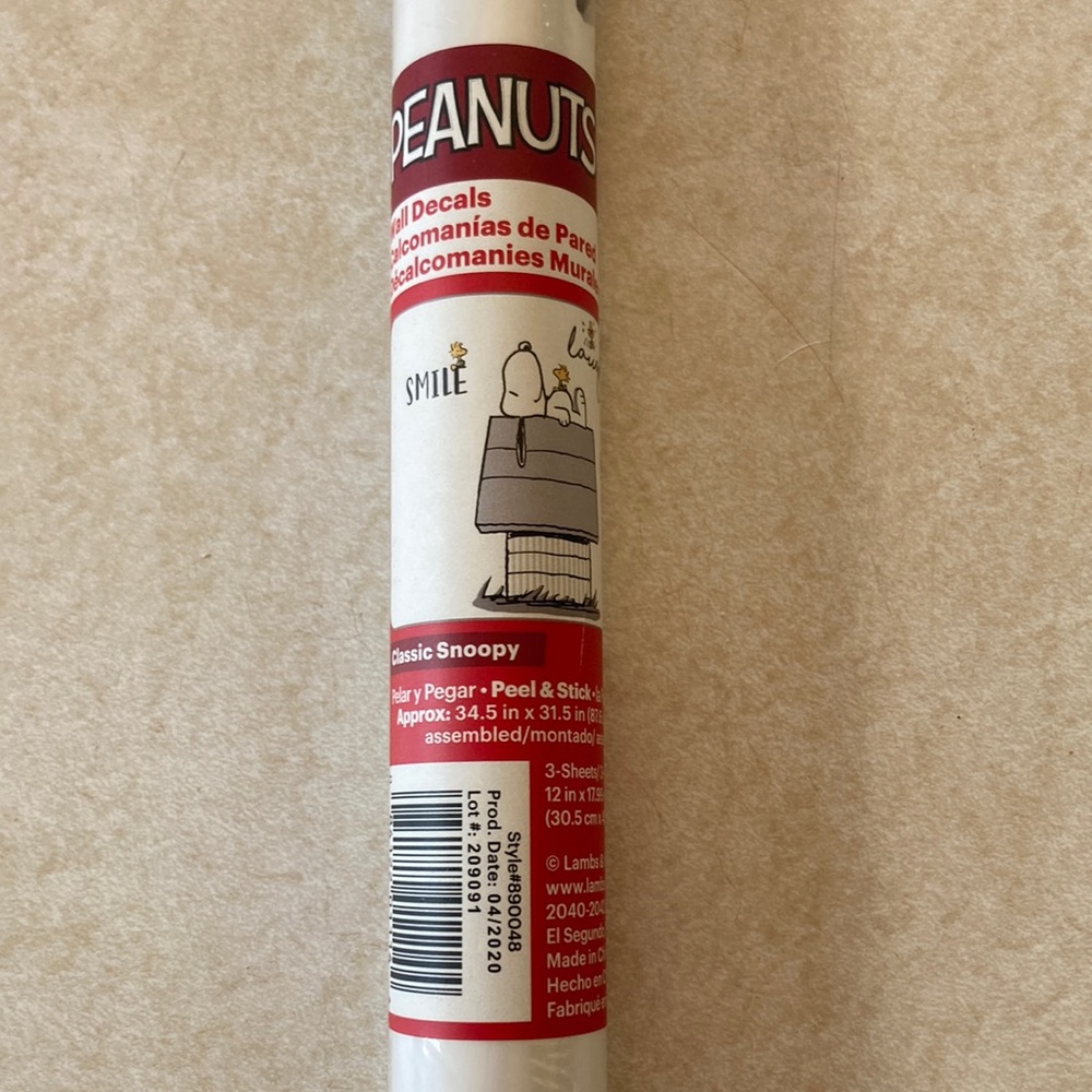 Peanuts wall decals. New in package.
